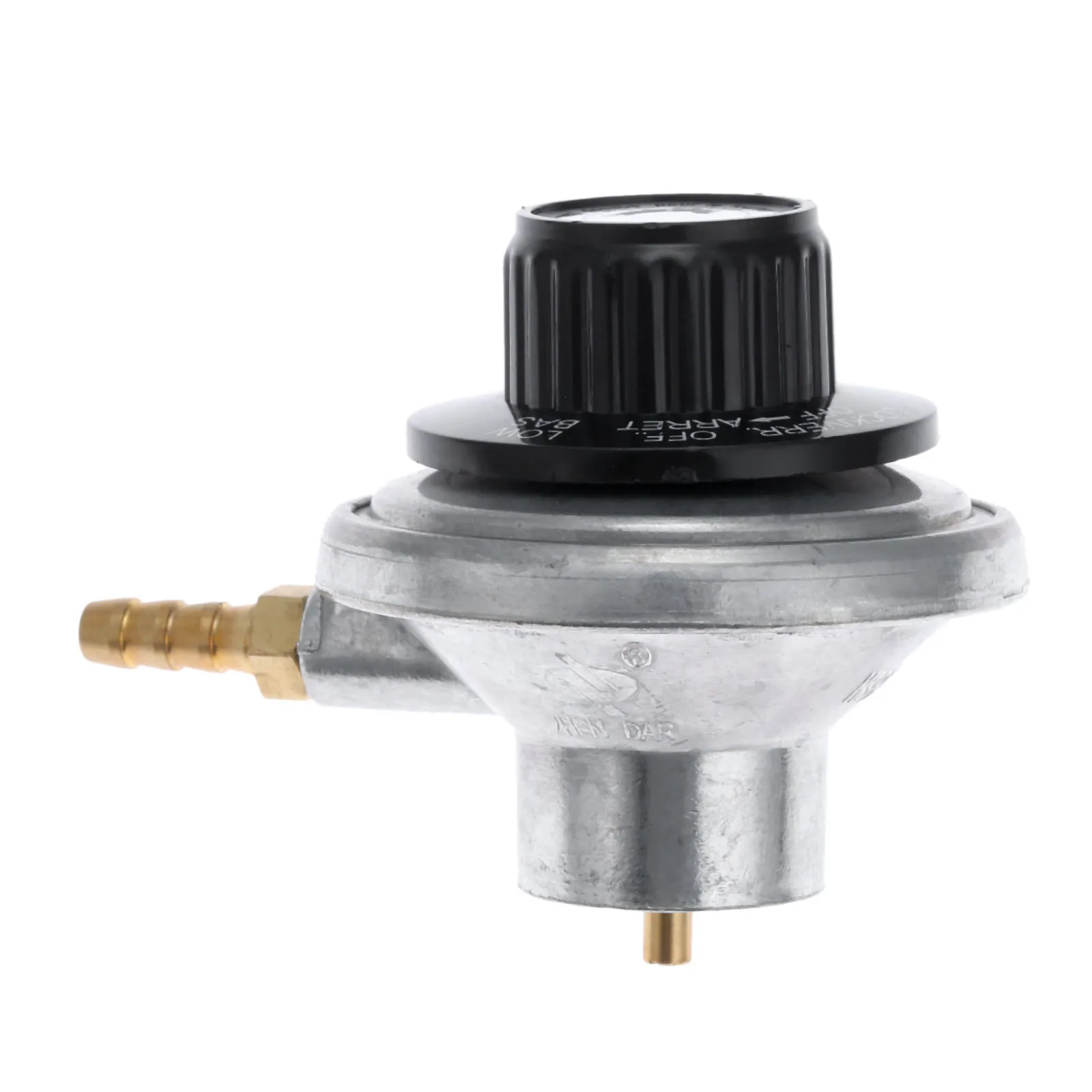 Propane Tank Gas Grill Control Valve 1 LB Table Top Regulator for Backyard Grill with 1/4&rdquo; Barb Connection and 1"-20 Female