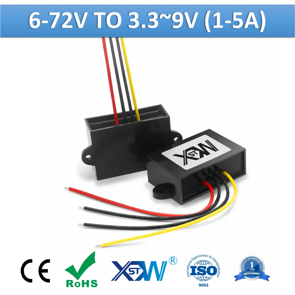 Módulo de Down Conversor de Energia Mini Buck dc para dc 672v 12v 24v 36v 48v 60v a 3.3v 3.7v 4.2v 6v 7.5v 9v 1a 3a Conversor 5a