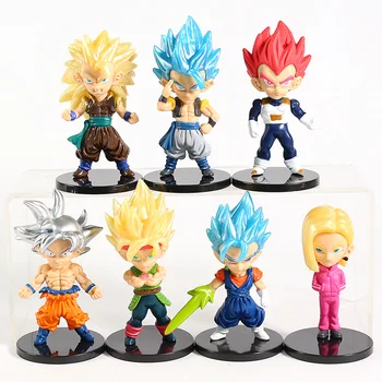

Dragon Ball Z Super Saiyan God Vegetto Vegeta Son Goku Burdock Gotenks Android 18 PVC Figures Collectible Toys 7pcs/set