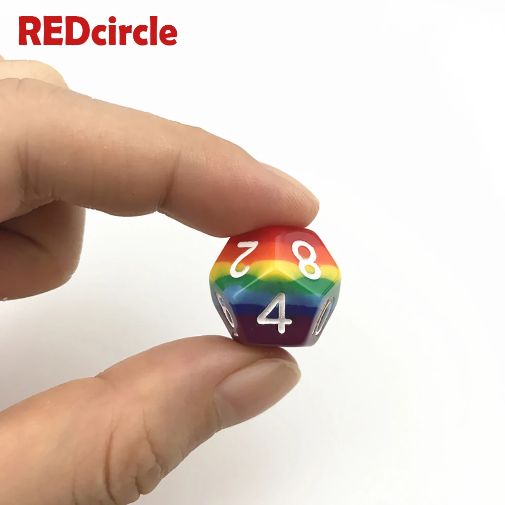 Абсолютно новые кости 7 шт./компл. радужные игральные d4 D6 D8 D10 D12 D20 для DnD Rpg игры в