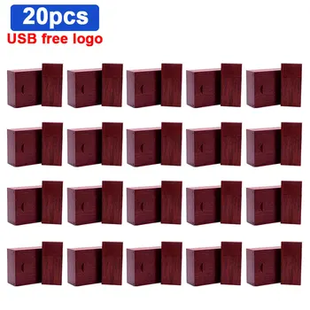 

20pcs/lot USB 2.0 wooden+box USB Flash Drive Pen Drive 4GB 8GB 128GB 64GB drive 32GB USB Memory Stick Pendrive Personalize logo