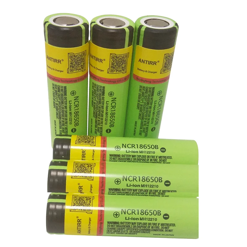 antirr NCR18650B 3,7 V 3400mah 18650 перезаряжаемая литиевая батарея подходит для фонарика батареи(без PCB - Цвет: six pcs