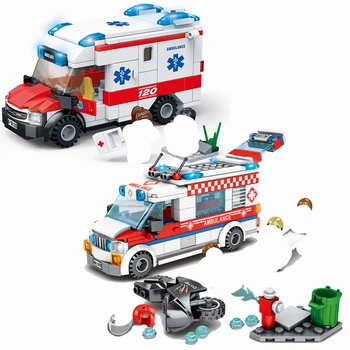 

New City Fire Control Series Medical Ambulance Building Blocks Model Sets Bricks Classic for Children Toys Kids Gift
