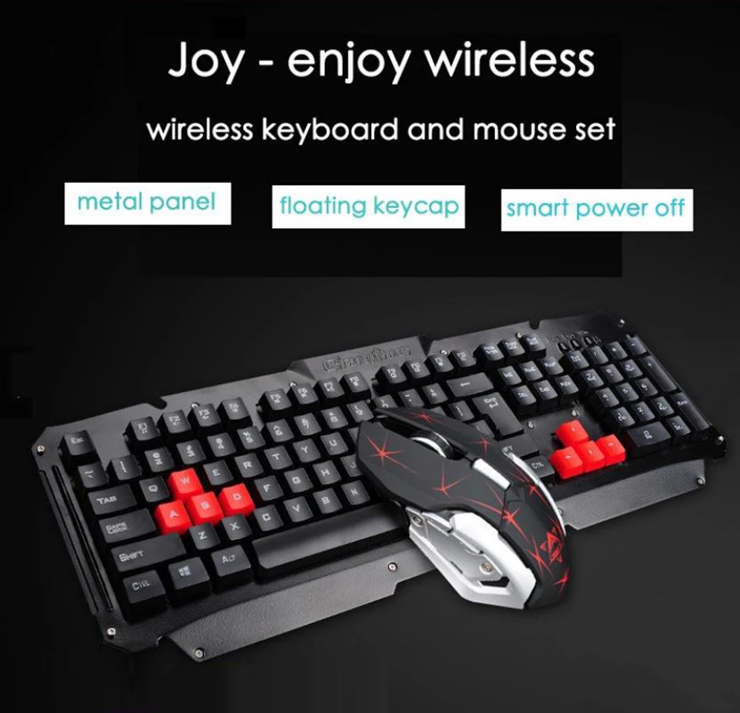 Hk6700 Wireless Gaming Keyboard Mouse Set Waterproof Computer Game