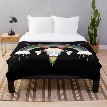 

Rainbow Goat Blanket Wool Flannel Plush Blanket Bedspread For office Sherpa Blanket Couch Quilt Cover Travel