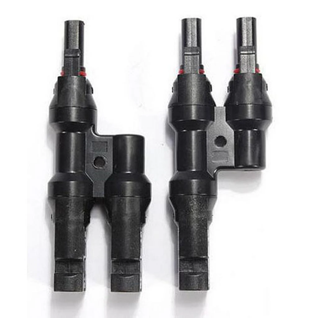 

2pcs Solar Panel MC4 T Branch Connectors Male Female Cable Coupler Combiner