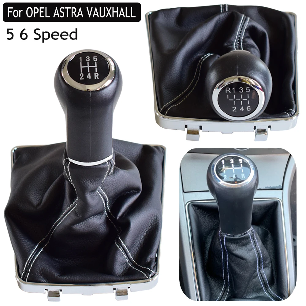 

5 6 Speed Car Styling Manual Gear Shift Knob Lever Shifter For VAUXHALL OPEL ASTRA III H 1.6 2004-2010 With Gaiter Boot Cover