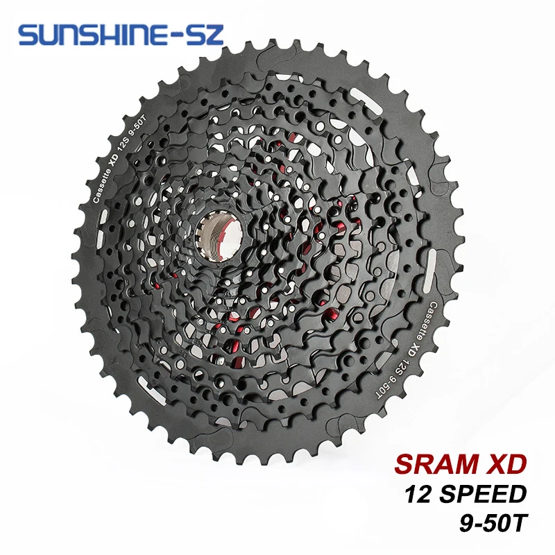 SUNSHINE-SZ MTB Mountain bike Cassette XD 12 Speed 9-50T freewheel 539g black For SRAM