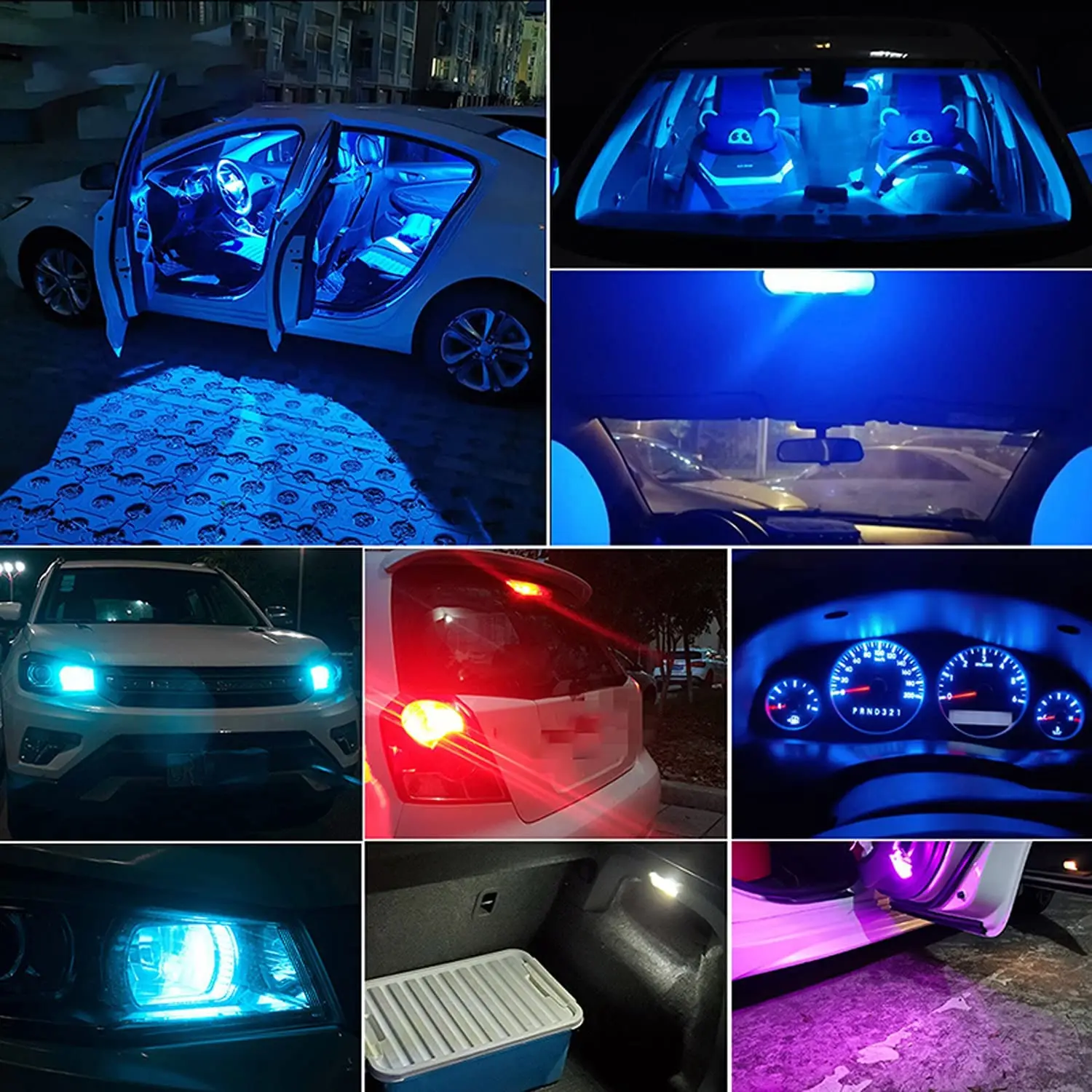 10PCS W5W Led T10 Car Light COB Glass 6000K White Auto Automobiles License Plate Lamp Dome Read DRL Bulb Style 12V Accessories