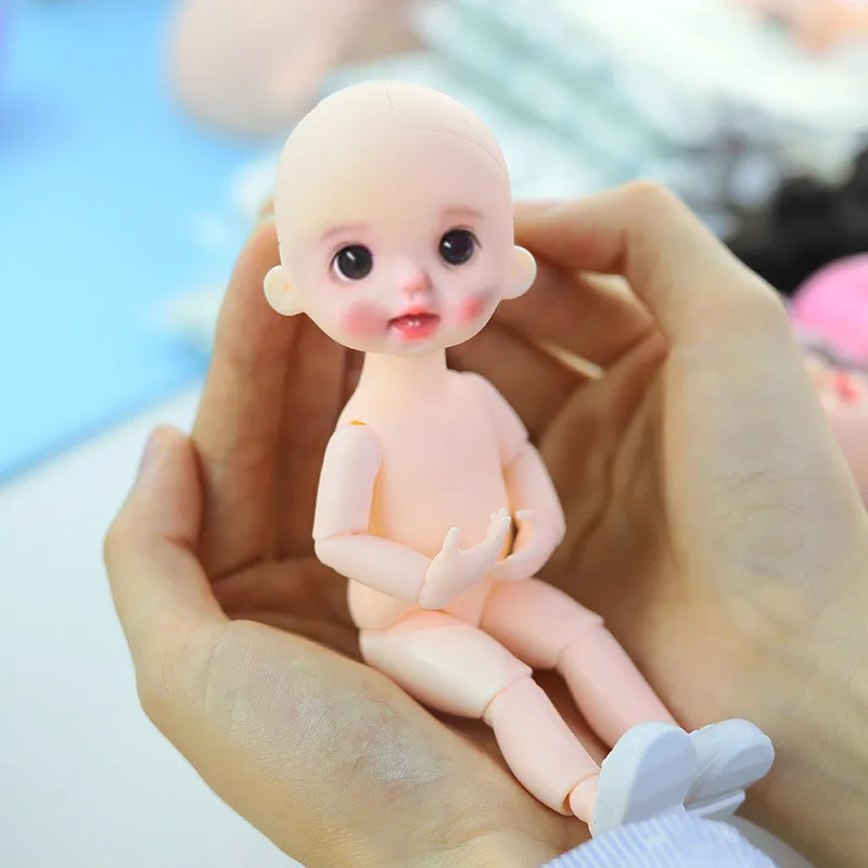 

13 Moveable Jointed Doll Toy 1/12 BJD Baby Doll Naked 16cm Doll's Practicing for Makeup doll Head with eyes children gifts toys