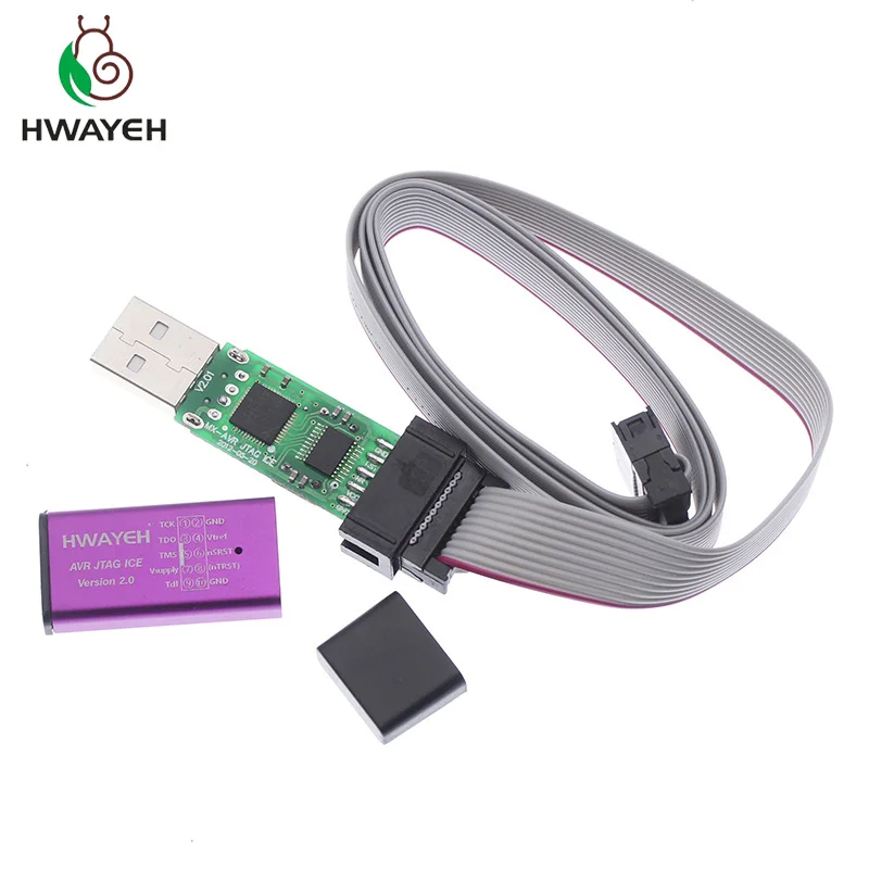 AVR JTAG ICE USB скачать программатор Эмулятор(алюминиевый корпус+ защита от перегрузки по току+ широкое напряжение+ буферный чип+ кабель) для arduino