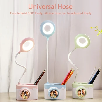 

C8 Camera Table Lamp LEDs Night Light Cameral Photo Reading Eye Care desk lamp with Pen Holder for Living Room Bedroom Kids