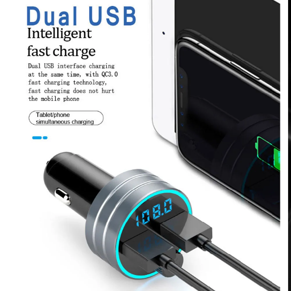 SH489 Bluetooth 5,0 fm-передатчик Handsfree автомобильный комплект MP3-плеер USB Комплект