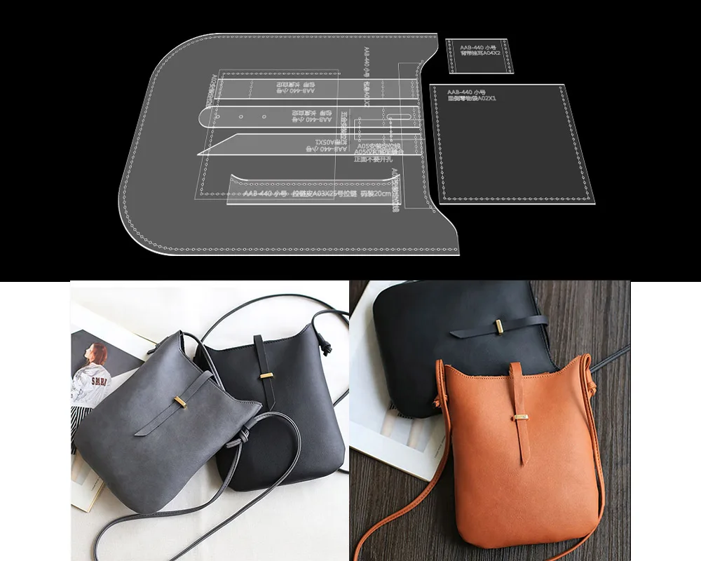 Handmade Leather Pattern Making Template, Acrylic Messenger Bag, Shoulder Bag, Drawing Model Mold, DIY Tool