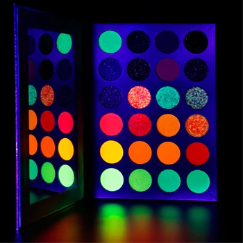 

New 24 Colors Matte Sequins Glow Eye Shadow Pigment Fluorescent Eye Shadow Palette Makeup Cosmetics Eyeshadow Dropshipping TSLM1