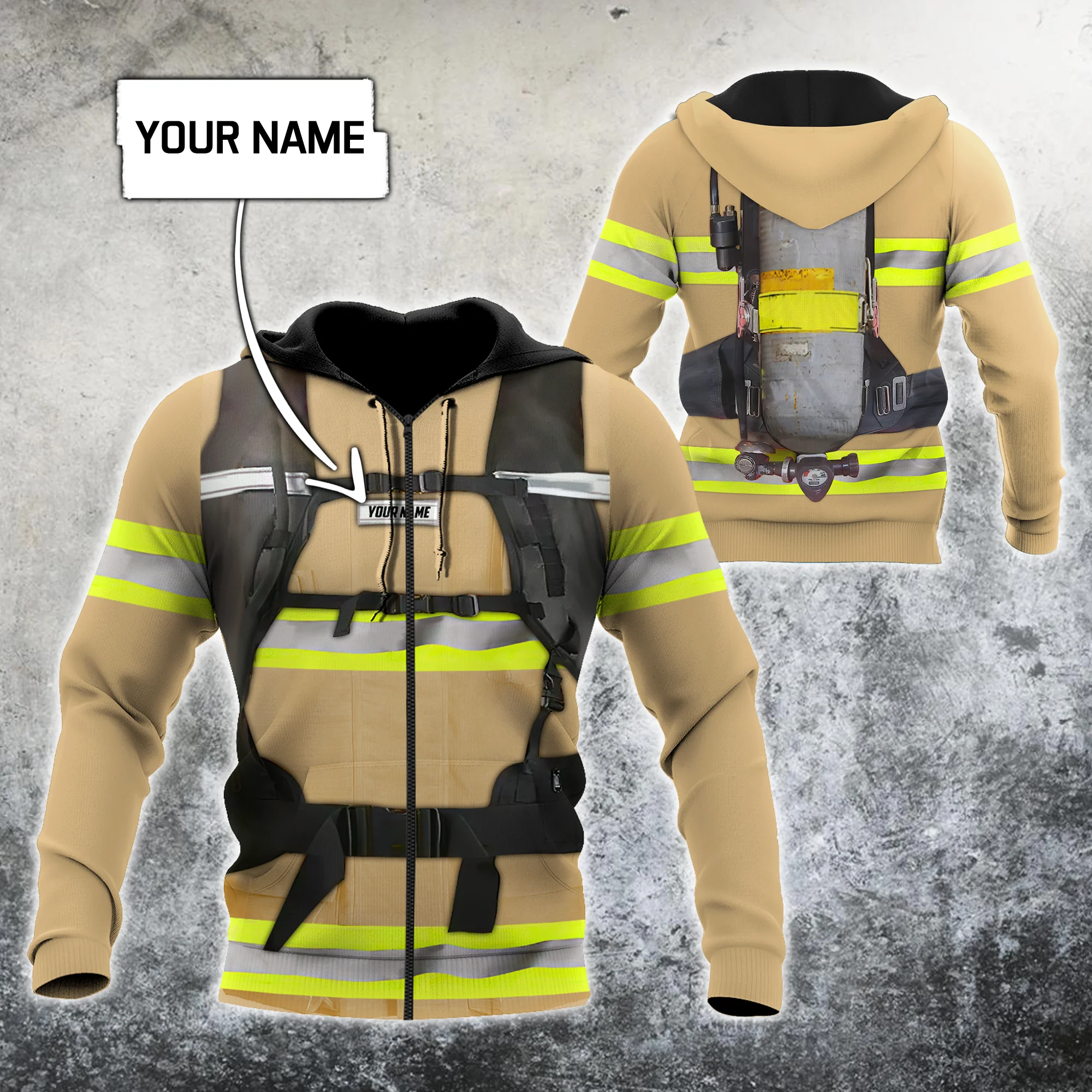 Customize Name Brave Firefighter 3D Printed Men Autumn Hoodie Unisex Hooded sweatshirt Streetwear Casual zipper hoodies DK418