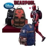 Disney Marvel Captain America Backpack Deadpool Travel Laptop Bag For Students Large Capacity Men's Mountaineering Bag 1