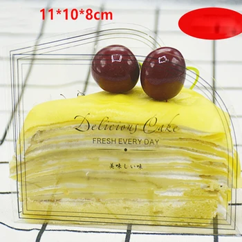 

Free shipping Transparent Mousse Cake Holder Disposable Swiss Roll Dessert Packaging Boxes for Baking