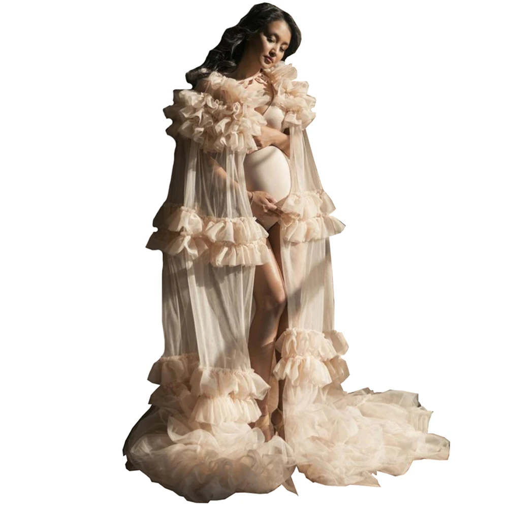 Шифоновая Свадебная накидка с открытыми плечами для беременных платье макси