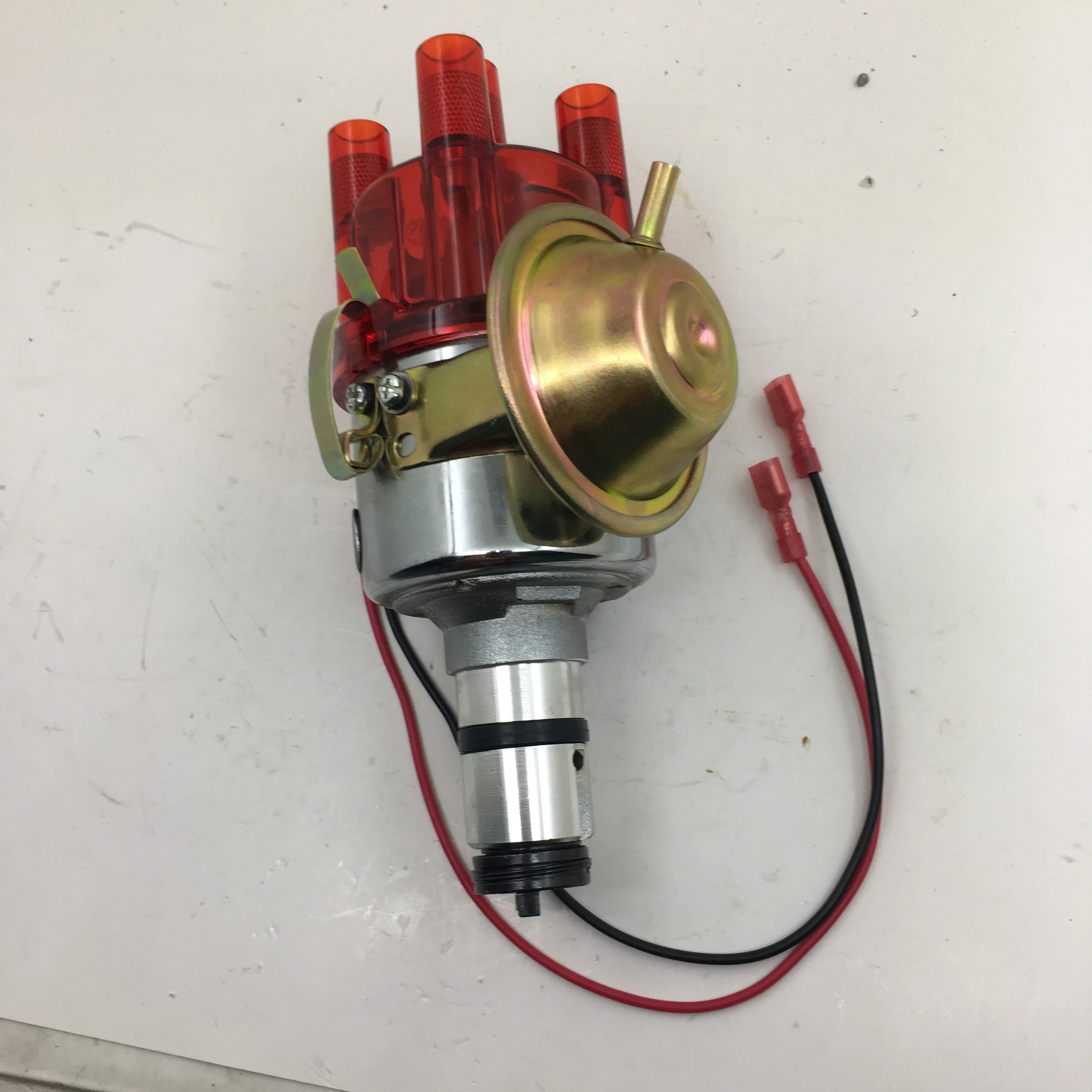 SherryBerg Complete Distributor Chrome Clean Cap 034 Electronic Distributor W Vacuum advance(SVDA) for VW Beetle Bug GHIA New electronic distributor auto distributor assembly automobile distributor automobile ignition distributor