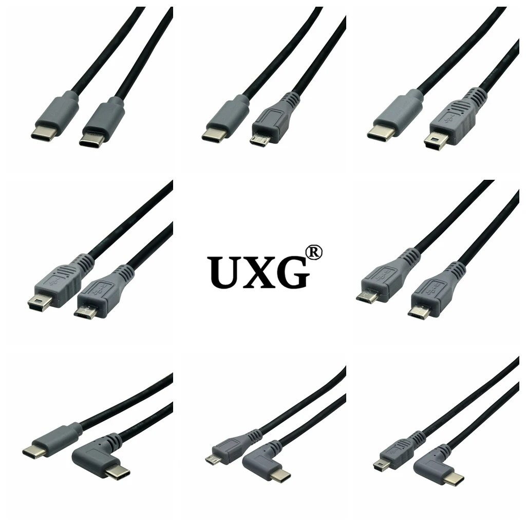 Micro Mini Usb Cable 5pin Male To Male Right Angled 90 Degree Usb 3.1