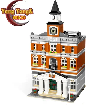 

15003 Street View Town Hall In Stock Building Blocks 2700Pcs Creator Expert Bricks Compatible with 15001 15002 15003 15009