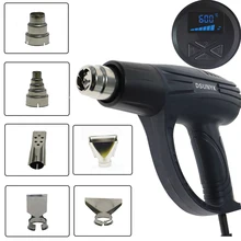 

2000W European Plug Industrial Hot Air Gun with Temperature Settings 100-600Digital LCD for Shrink Wrapping Tool Air Dryer