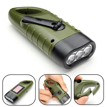 

LED Flashlight Mini Emergency Hand Crank Dynamo Solar LED Tent Light Lamp Charging Powerful Torch Lantern For Outdoor Camping
