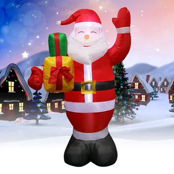 

Inflatable Santa Claus Outdoor LED Lighting With Blower Model Portable Festival Foldable Christmas Decor Funny Carrying Gift Bag