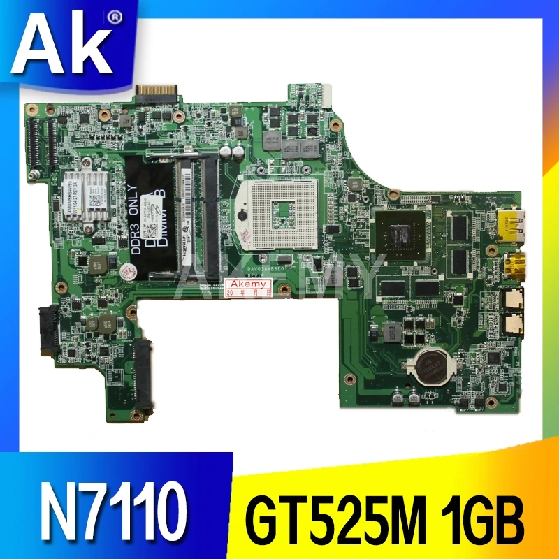 Материнская плата Akemy для ноутбука Dell Inspiron 17R N7110 DAV03AMB8E0 CN-037F3F 037F3F 37F3F HM67 DDR3 GT525M 1 Гб |