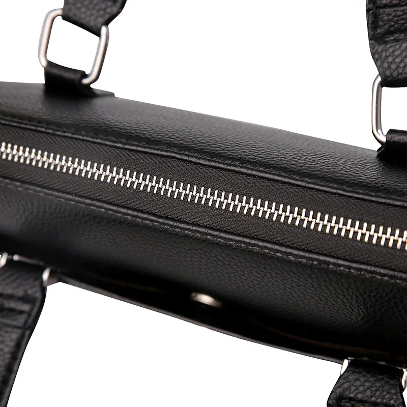 Роскошный Модный деловой мужской портфель Simple14 дюймов, сумка из искусственной кожи для ноутбука, повседневная мужская офисная сумка, сумки на плечо