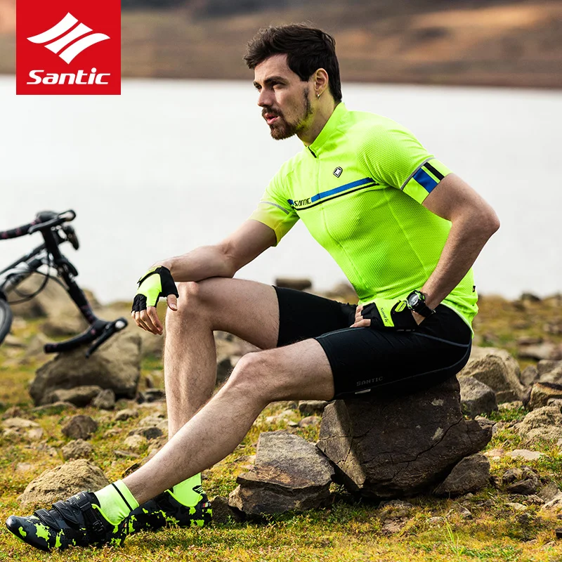 Santic, 4 цвета, мужские майки для велоспорта, дышащие, MTB, для шоссейного велосипеда, короткий рукав, Джерси, быстросохнущая, для спорта на открытом воздухе, одежда для верховой езды