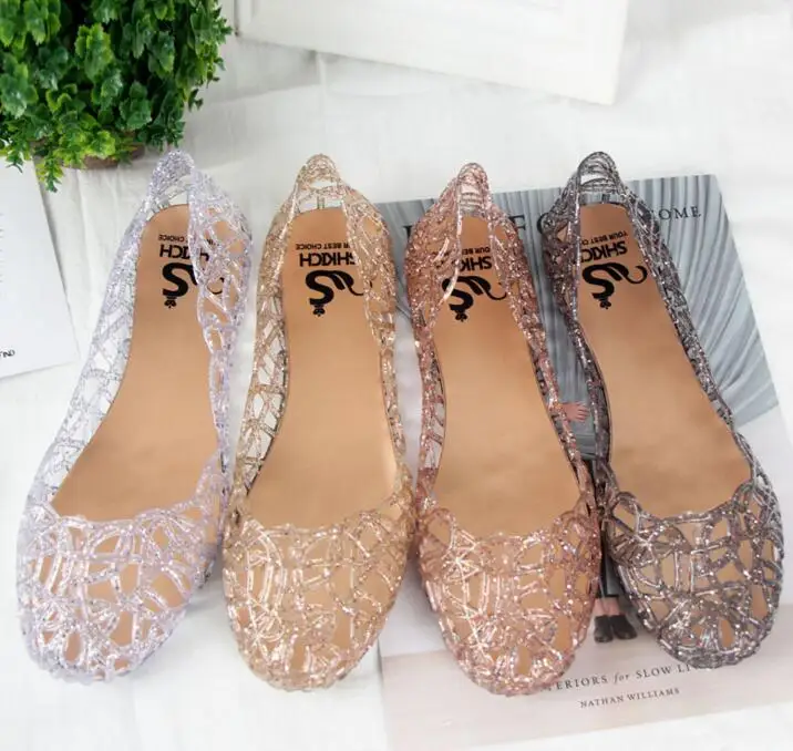 womens sparkly flat sandals
