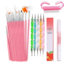 Горячие Новые 7/15 шт Нейл-арт кисть восстанавливающее кутикулу масло нажмите с силой так, инструмент для маникюра, набор кистей для рисования УФ-гель для ногтей дизайн кисти для ногтей