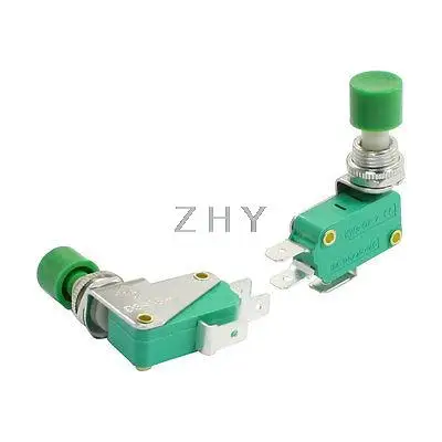 

2Pcs 16A 125/250VAC 1NO 1NC SPDT Green Push Button Type Miniature Micro Switch
