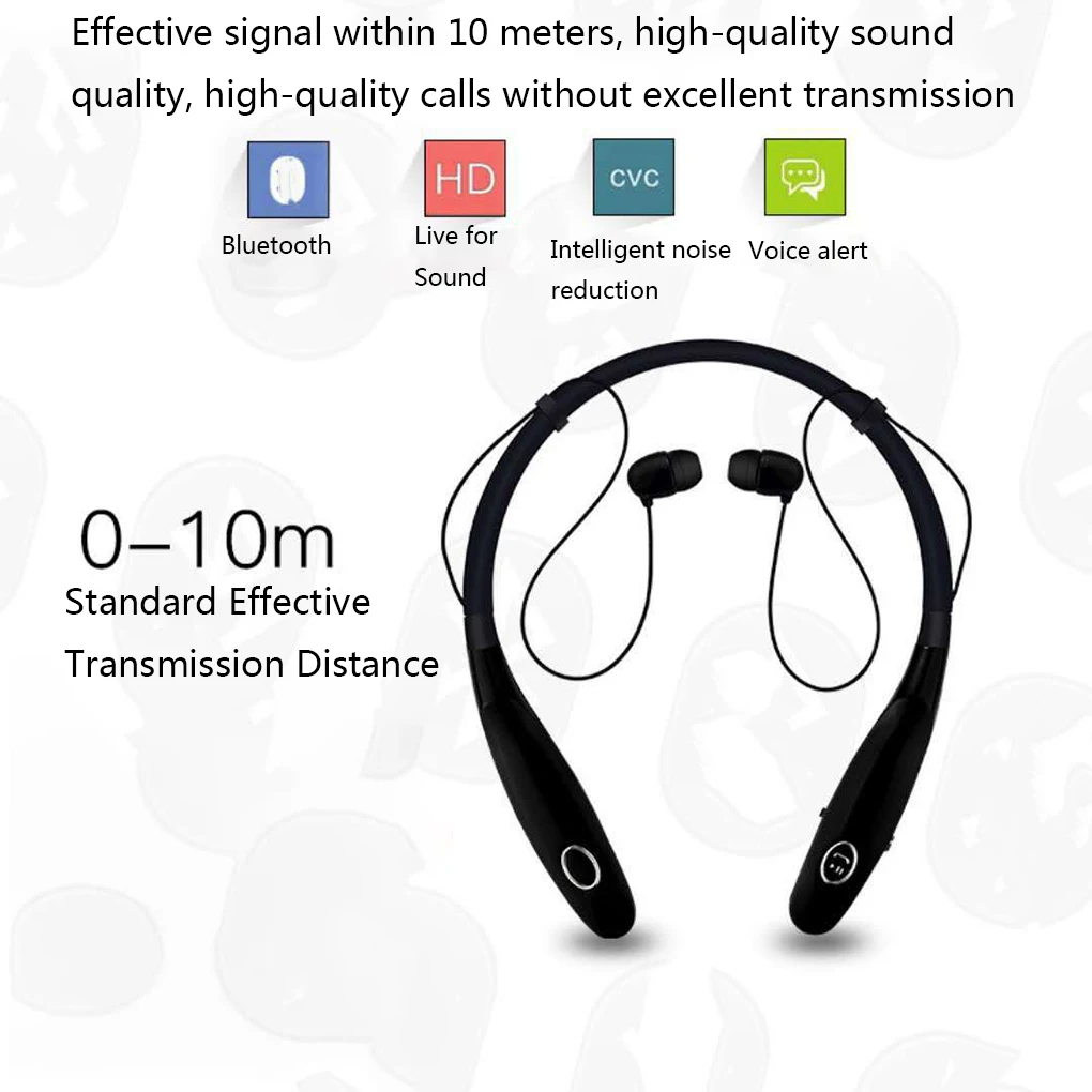 24 Hr Wireless Headphones V5 0 Sports Earbud Neckband Stereo Bluetooth Earphone Headset with Mic