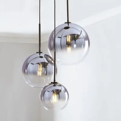 

Loft Modern Pendant Light Silver Gold Glass Ball Hanging Lamp Hanglamp Kitchen Light Fixture Dining Living Room Luminaire