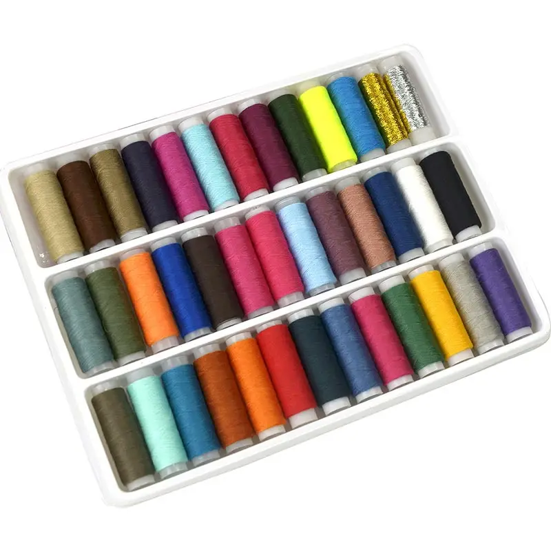 Домашняя вышивка ручной работы 39 цветов прочная швейная нить 1 комплект Высококачественная прочная швейная машина популярная ручная строчка - Цвет: As Picture Shown