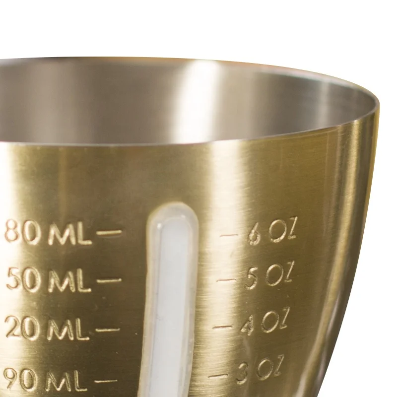 Custom 230ml Food Grade metal barware jigger gold liquid measuring cup