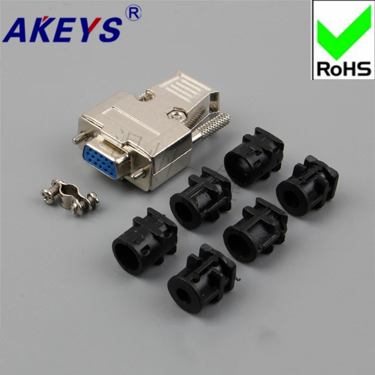 

2PCS 1 PCS Three rows of DB15 white rubber head long rod iron shell serial port common joint gold plated head industrial grade