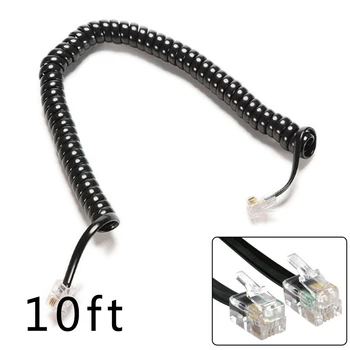 

3m Cable Wire Handset Black Phone Extension Cord Curly Coiled Spring Universal Professional