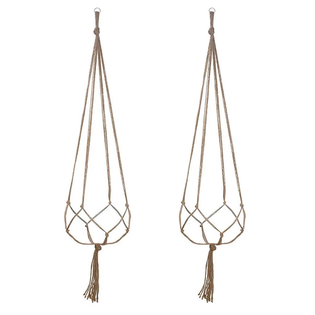 2pcs Plant Hanger Flower Pot Cotton Rope Wall Holder Home Decor Garden Decoration Vintage Macrame | Дом и сад
