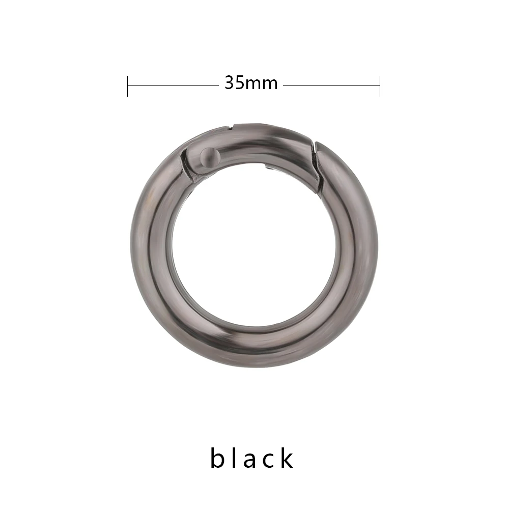 35mm black 2 шт./компл. 25/33/35 мм цинковый сплав с покрытием из пружина рамки уплотнительное кольцо пряжки-зажимы карабин кошельки Сумки круглый пуш-ап спусковым крючки - Цвет: 35mm black