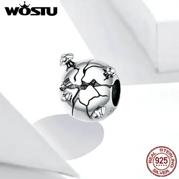 

Wostu 925 Sterling Silver Protect the Earth Charm Stopper fit for Original Silver Bracelet European Jewelry Making SCC1581