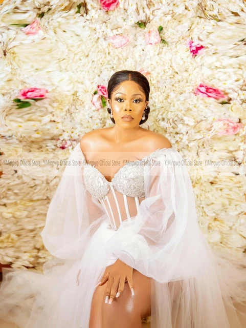Esinam and Wendell's Wedding in Ghana Has Us Doing Our Happy Dance | Sheer  wedding dress, Long sleeve bridal gown, Wedding dresses beaded