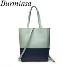Burminsa лоскутное ведро женские сумки-тоут женские дизайнерские сумки высокого качества сумки через плечо Роскошный кошелек белый зеленый