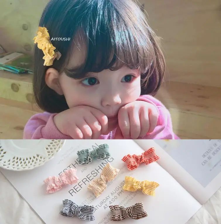 

Korea Children's Hair Accessories Baby Ribbon Bows Girls Hair Clip Toddlers Side Barrettes Handmade Hairpin