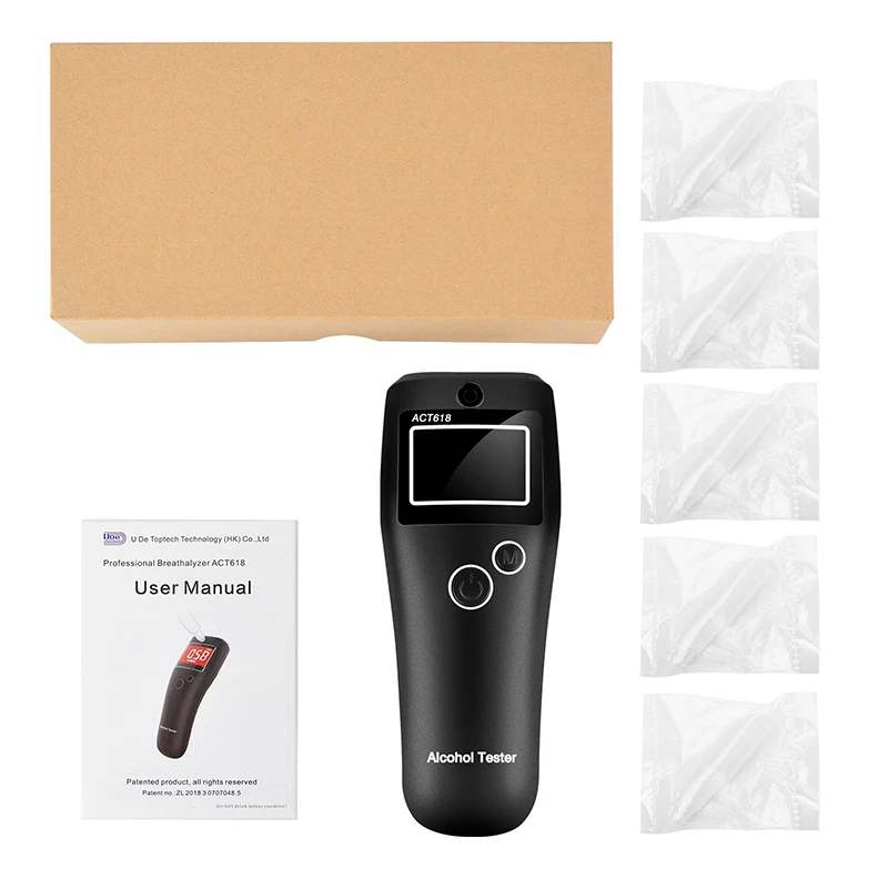 LAMJAD  Mini Digital LCD Screen Breath Alkohol Alcohol Tester alcohol breathalyzer ACT618 Bafometro Alcoholimetro