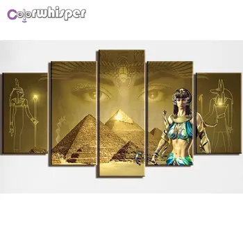 

5PCS Diamond Painting Full Square/Round Drill The Pyramids Egyptian Queen 5D Daimond Embroidery Cross Stitch Mosaic Crystal D272