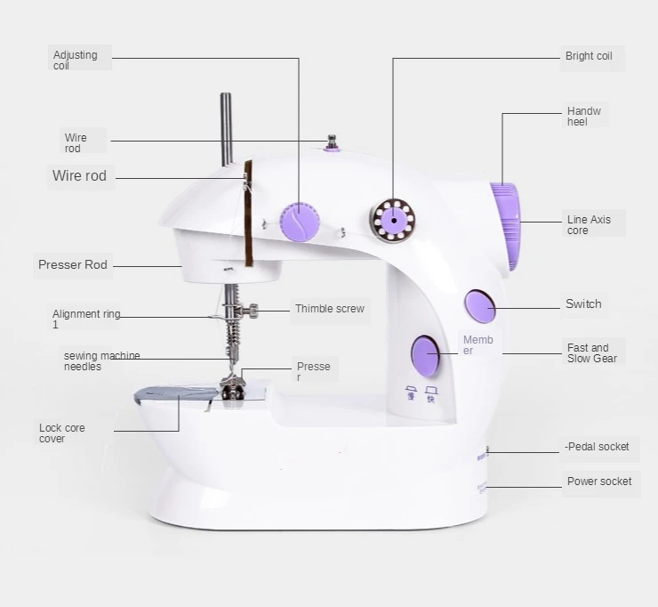 Household sewing machine electric mini desktop mini sewing machine eat thick small car clothes manual pedal